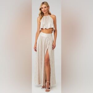 Misa Los Angeles Balena Mother of Pearl Skirt (small) and Top Set (medium)
